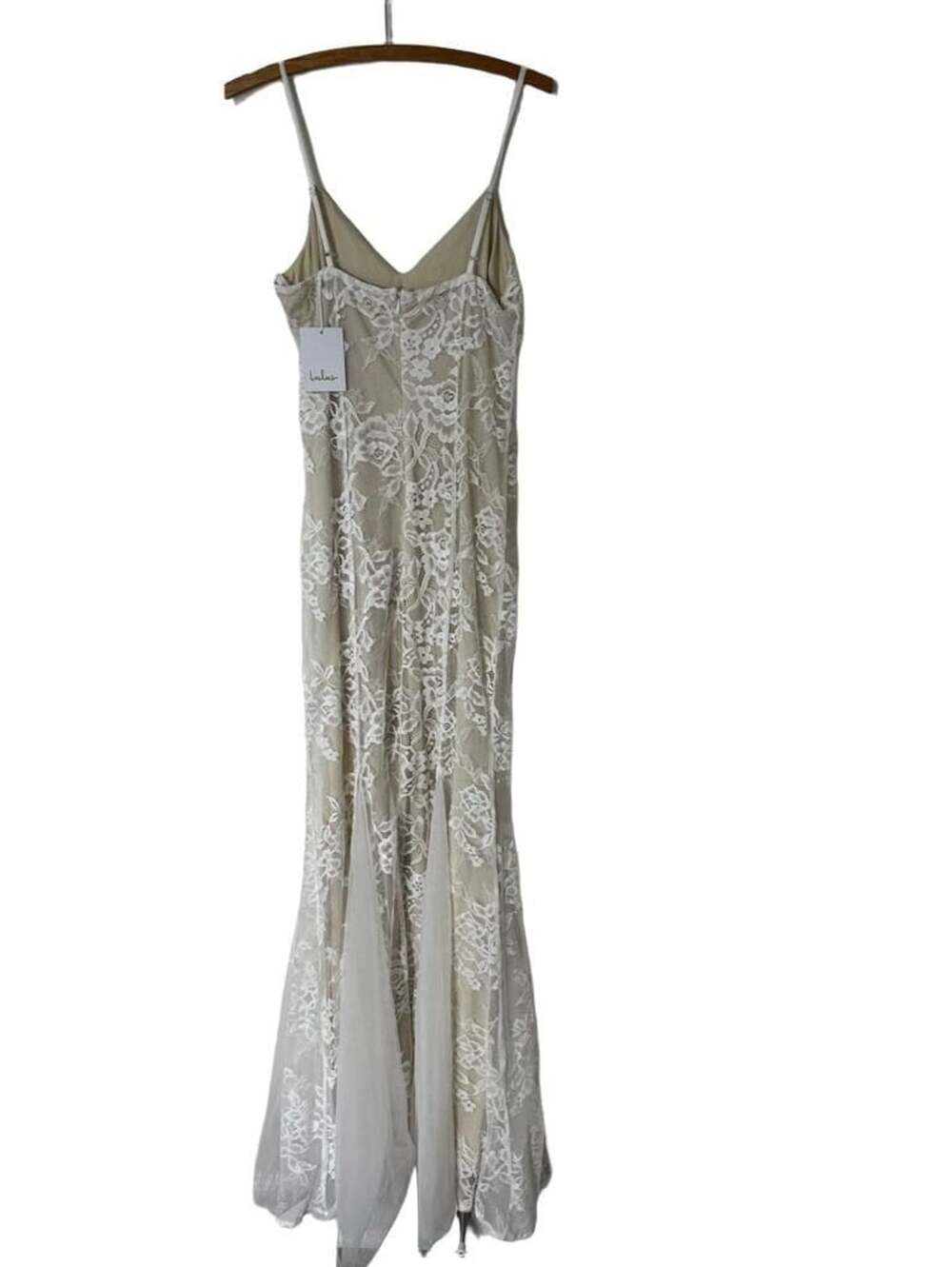 Lulus Floral Lace and Tulle Maxi Wedding Dress